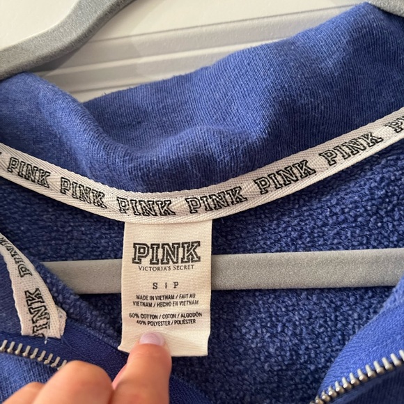 PINK Crewneck Collared Sweatshirts - Picture 5 of 6